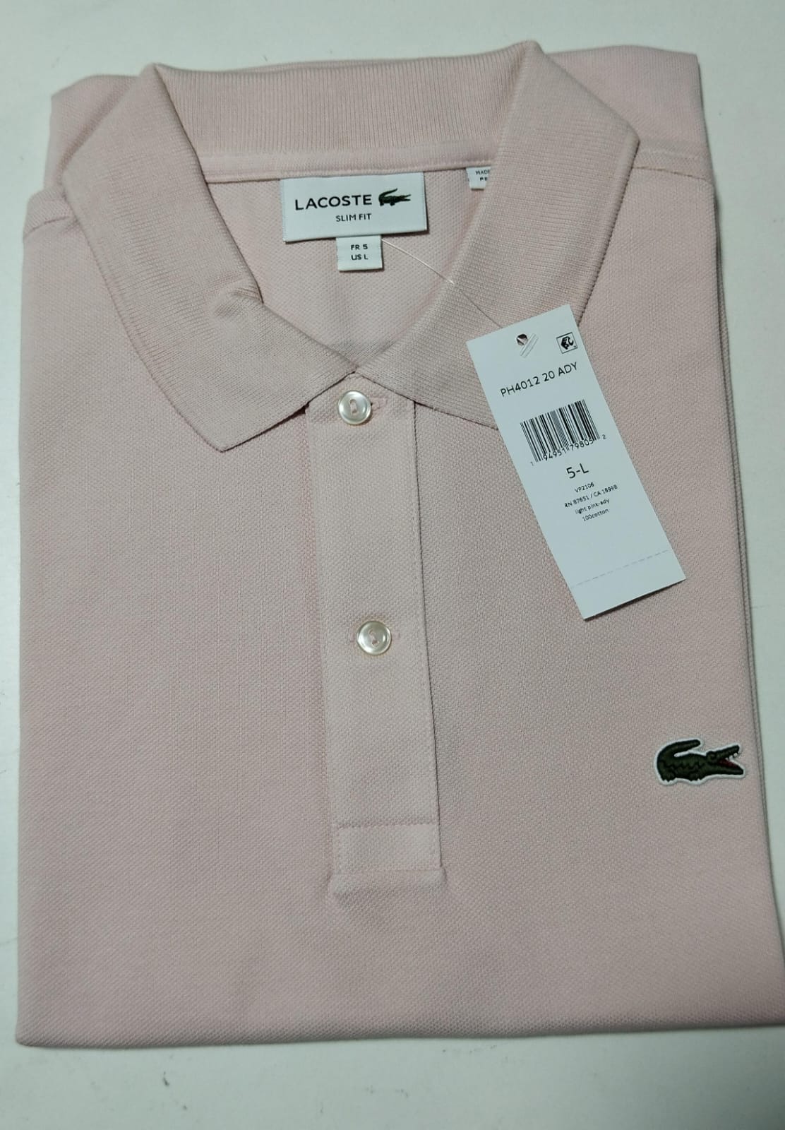 Camisero original Lacoste palo rosa